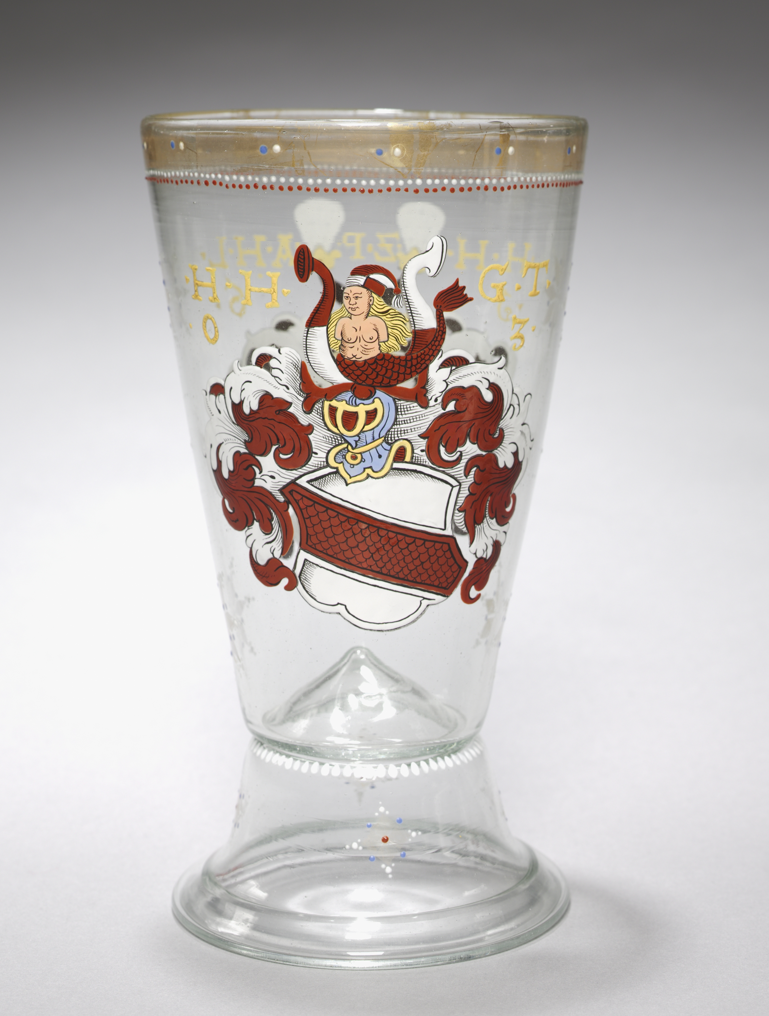 Footed Beaker with Two Coats-of-Arms