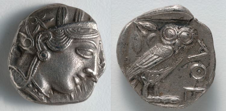 Tetradrachm: Head of Athena (obverse); Owl (reverse)
