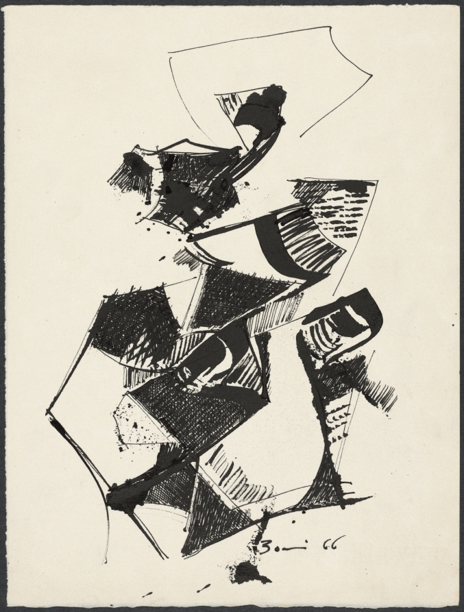 Untitiled: Sketch for Print Club Publication label, no. 44, 1966, Paolo Boni, 1966