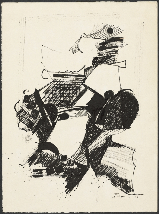 Untitled: Alternate Sketch for Print Club Publication label, no. 44, 1966, Paolo Boni, 1966
