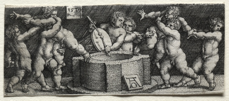 Eight Nude Children at a Well