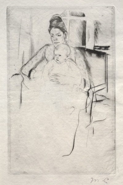 Mrs. Gardner Cassatt and Her Baby Seated near a Window