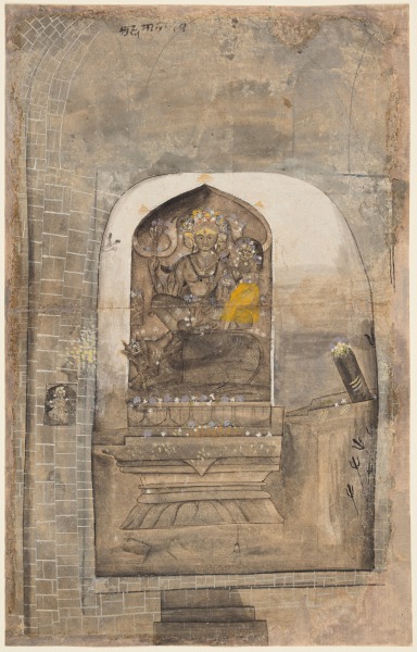 Worship of Stone Image of Shiva and Parvati within a Shrine