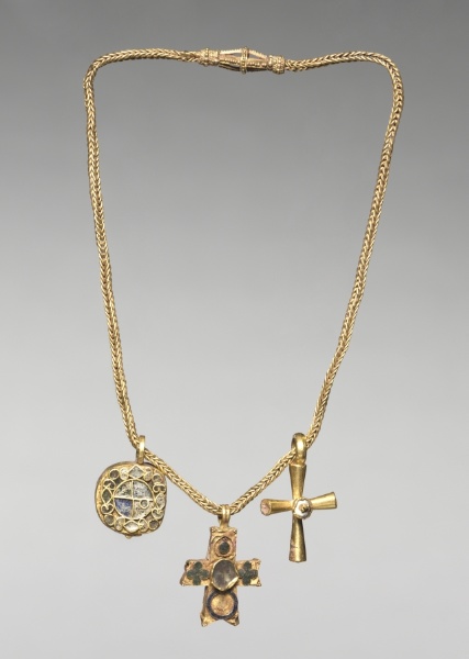 Chain with Pendant and Two Crosses