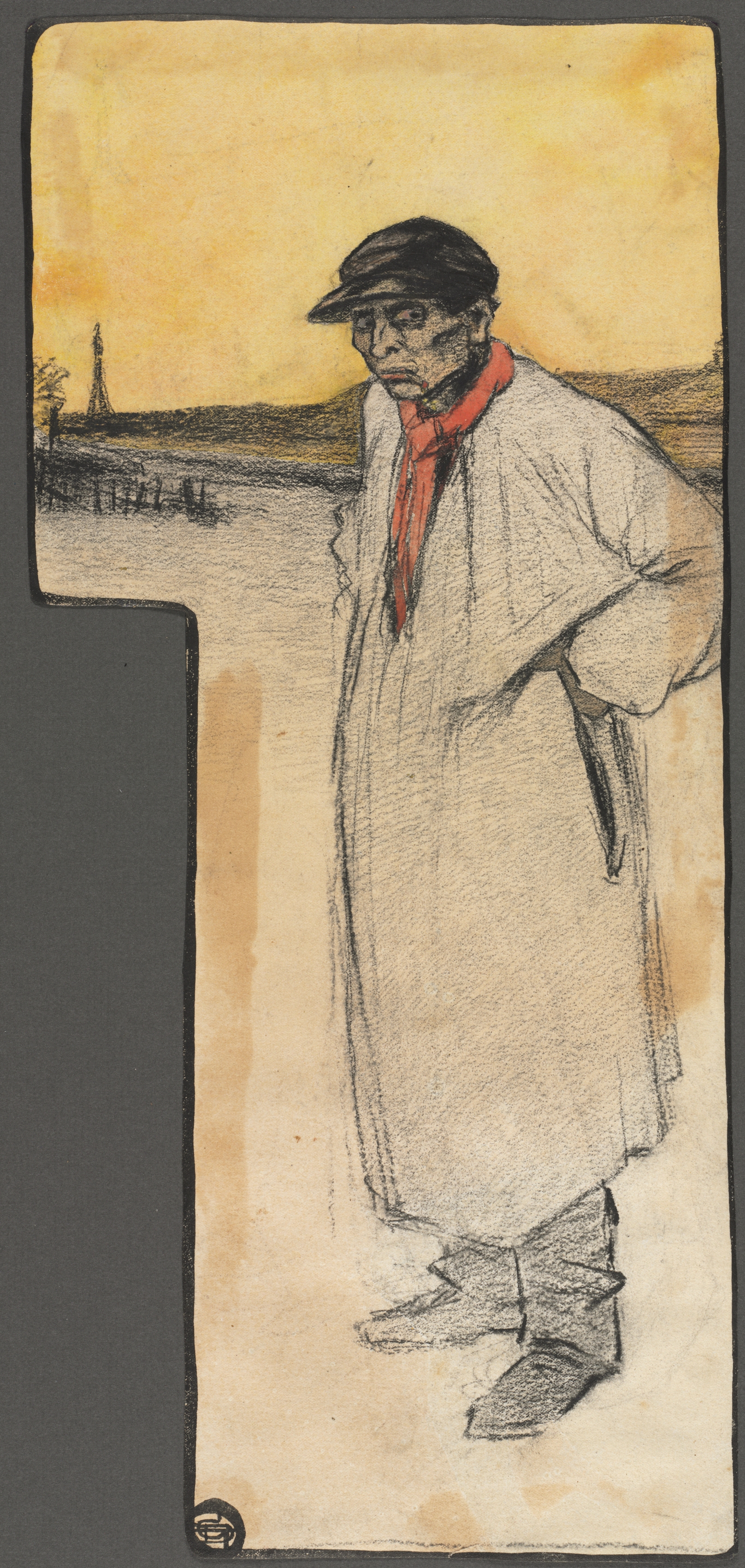 Design for a Book Illustration, Standing Male Figure