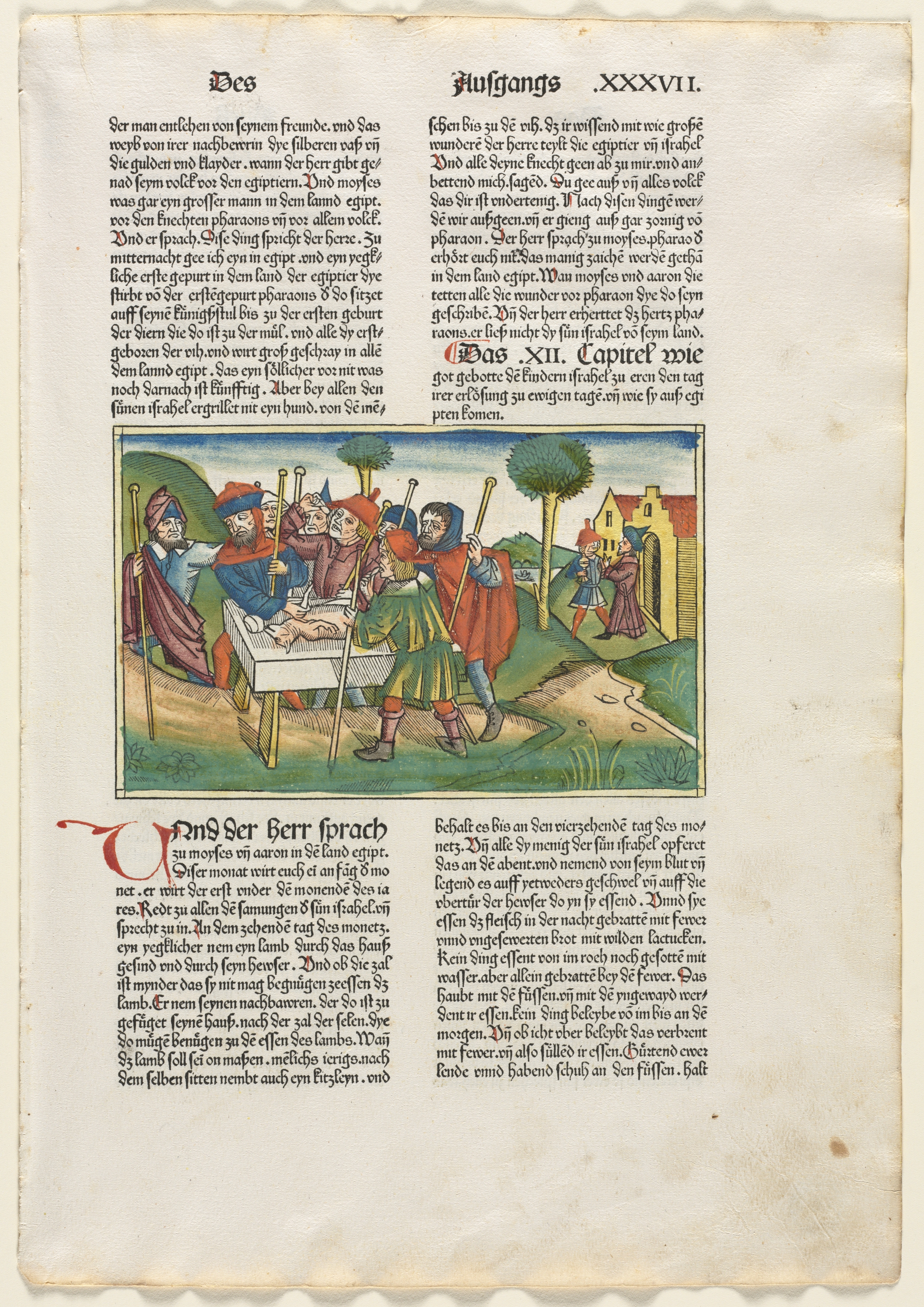 Offering of the Paschal Lamb from the German Bible published by Anton Koberger, Nürnberg