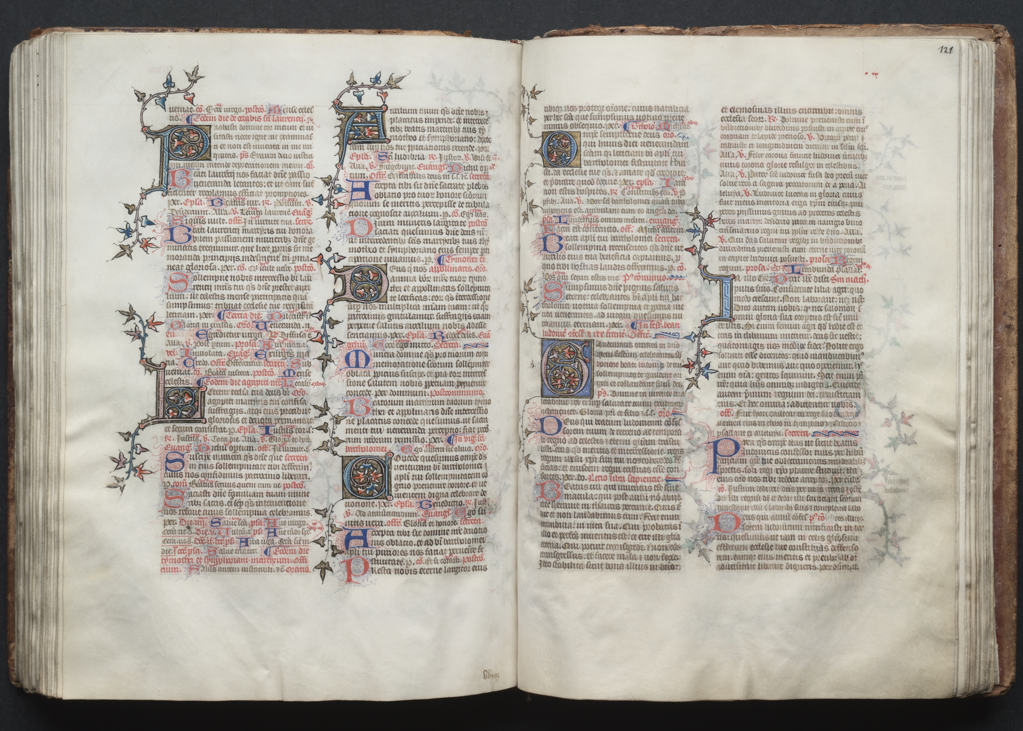 The Gotha Missal:  Fol. 121r, Text