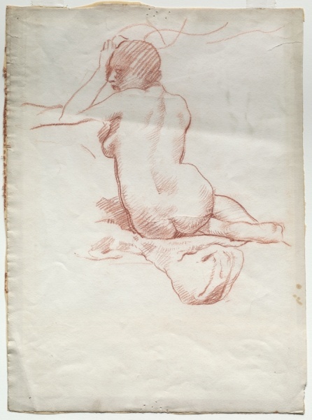 Seated Female Nude from the Rear