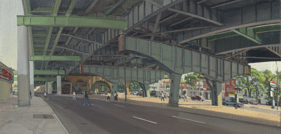 Under the Gowanus on Hamilton Avenue: Part 1: Pedestrian Crossing at W. 9th Street Looking Northwest, Rackstraw Downes, 1999