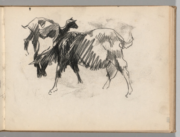 Sketchbook, Spain: Page 62, Study of Goats