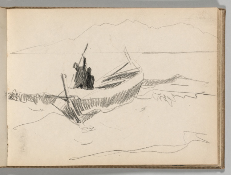 Sketchbook, Spain: Page 53, Boat with Figures