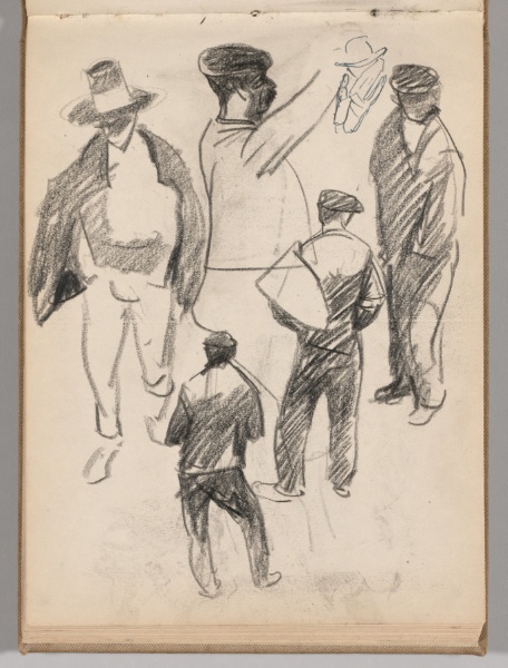 Sketchbook, Spain: Page 34: Studies of Standing Men, c. 1922