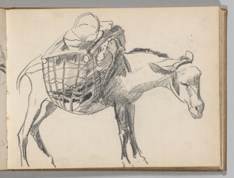 Sketchbook, Spain: Page 49, Donkey Carrying Goods
