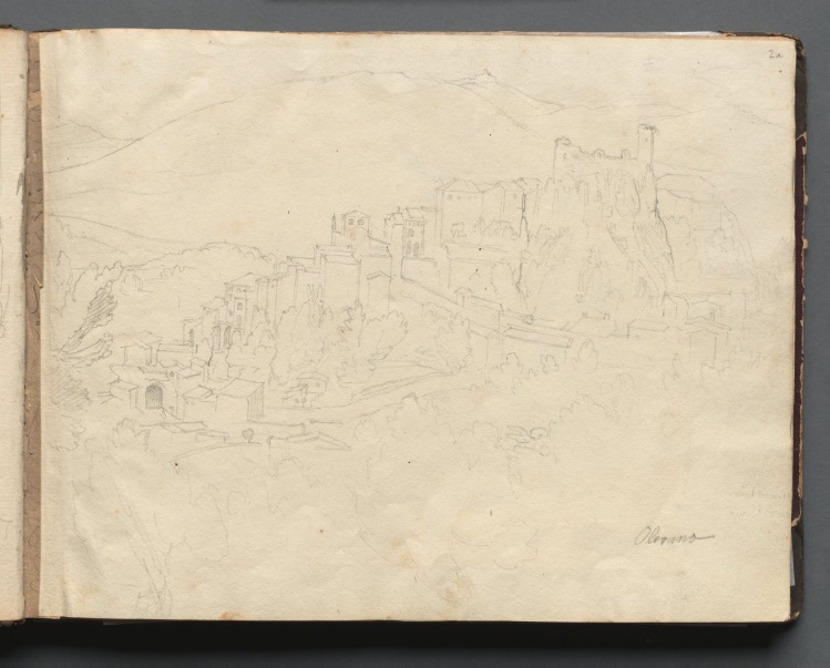 Album with Views of Rome and Surroundings, Landscape Studies, page 02a: "Olevano"