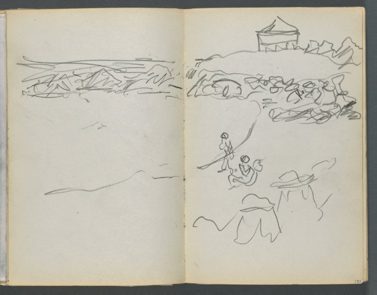 Sketchbook, The Dells, N° 127, page 130 & 131: Coastal View