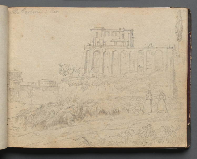 Album with Views of Rome and Surroundings, Landscape Studies, page 07a: "Villla Barberini in Rome"