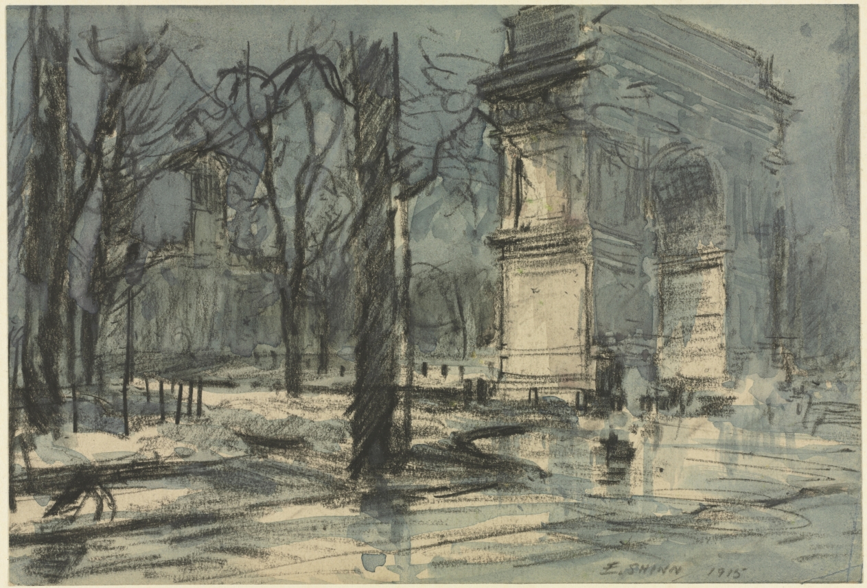 View of Washington Square, New York, Эверетт Шинн, 1915