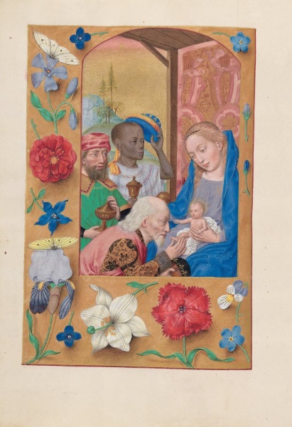 Hours of Queen Isabella the Catholic, Queen of Spain:  Fol. 136v, Adoration of the Magi