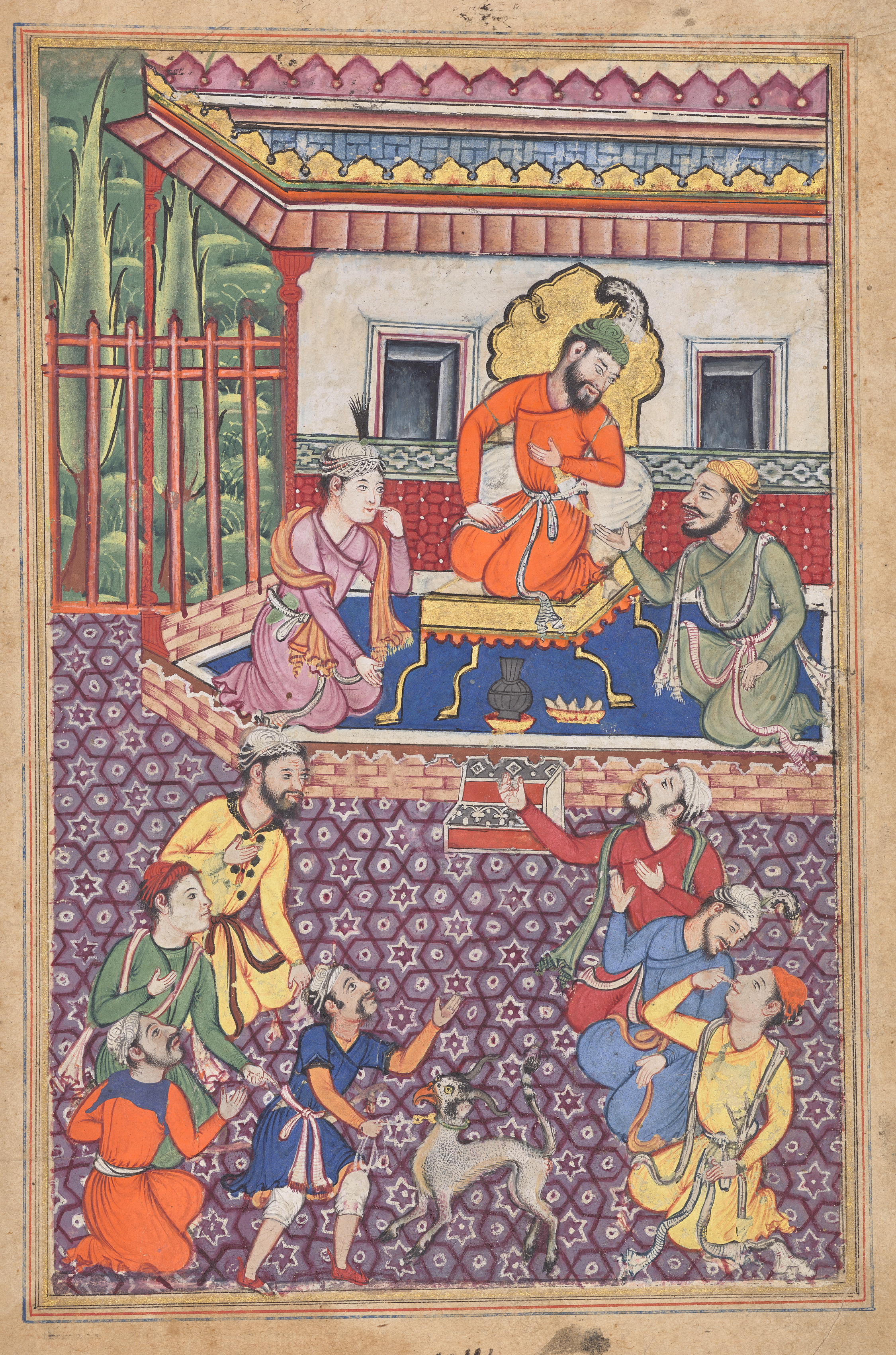 The court of the Raja of Ujjain, from a Tuti-nama (Tales of a Parrot): Forty-sixth Night