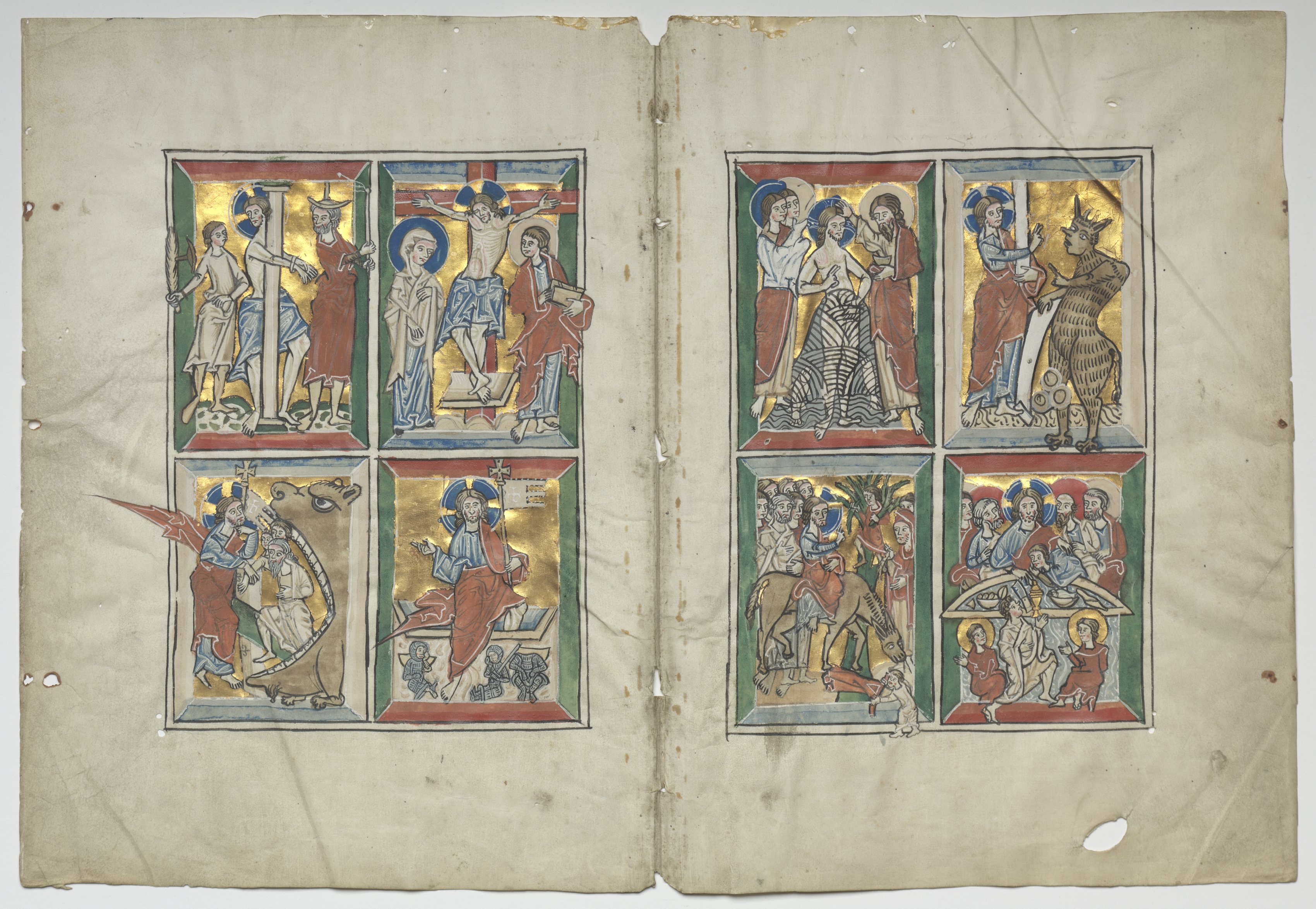 Bifolio with Scenes from the Life of Christ