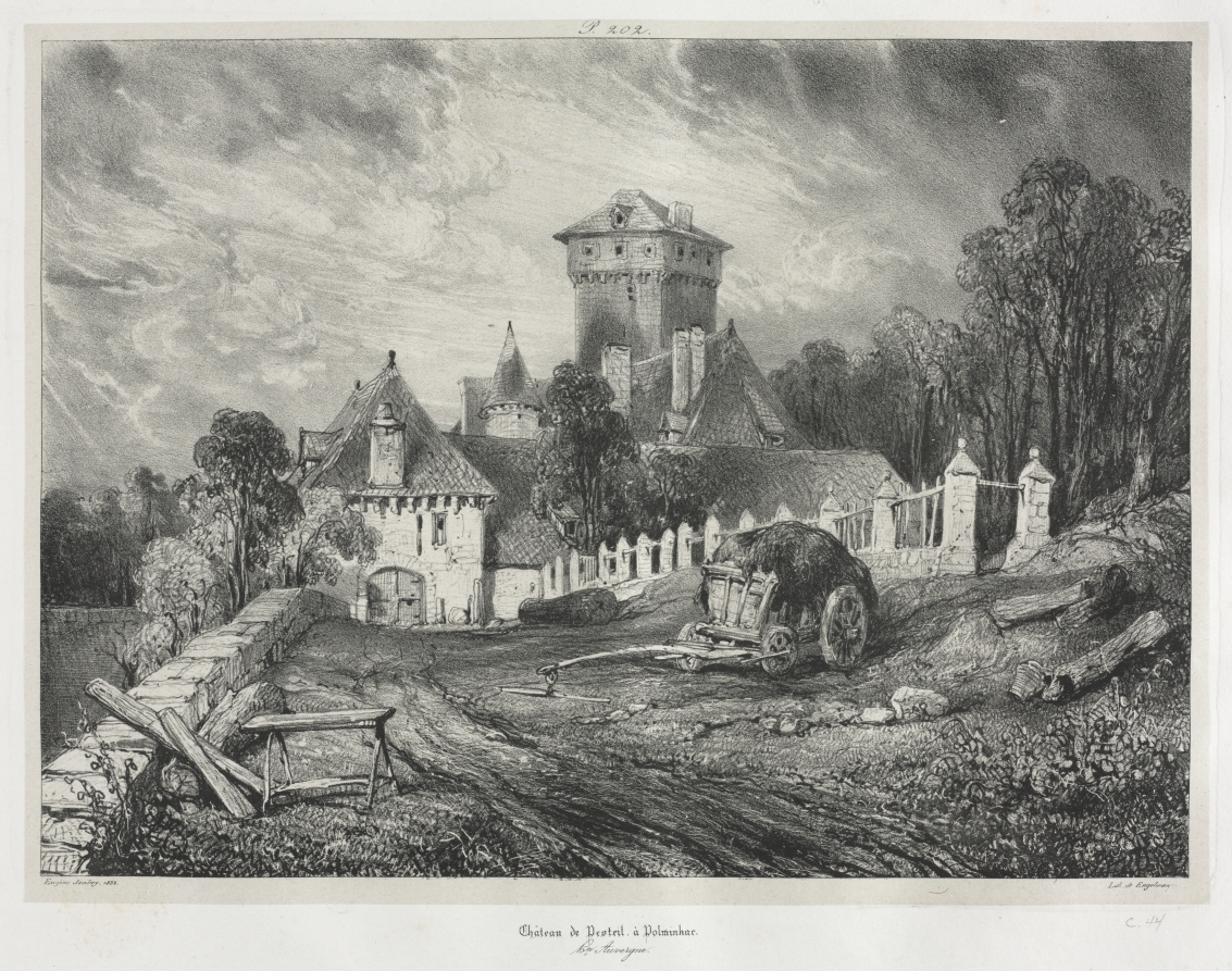 Picturesque and Romantic Journeys in Old France: Auvergne (vol. II): Pesteil Chateau at Polminhac, Plate 202 