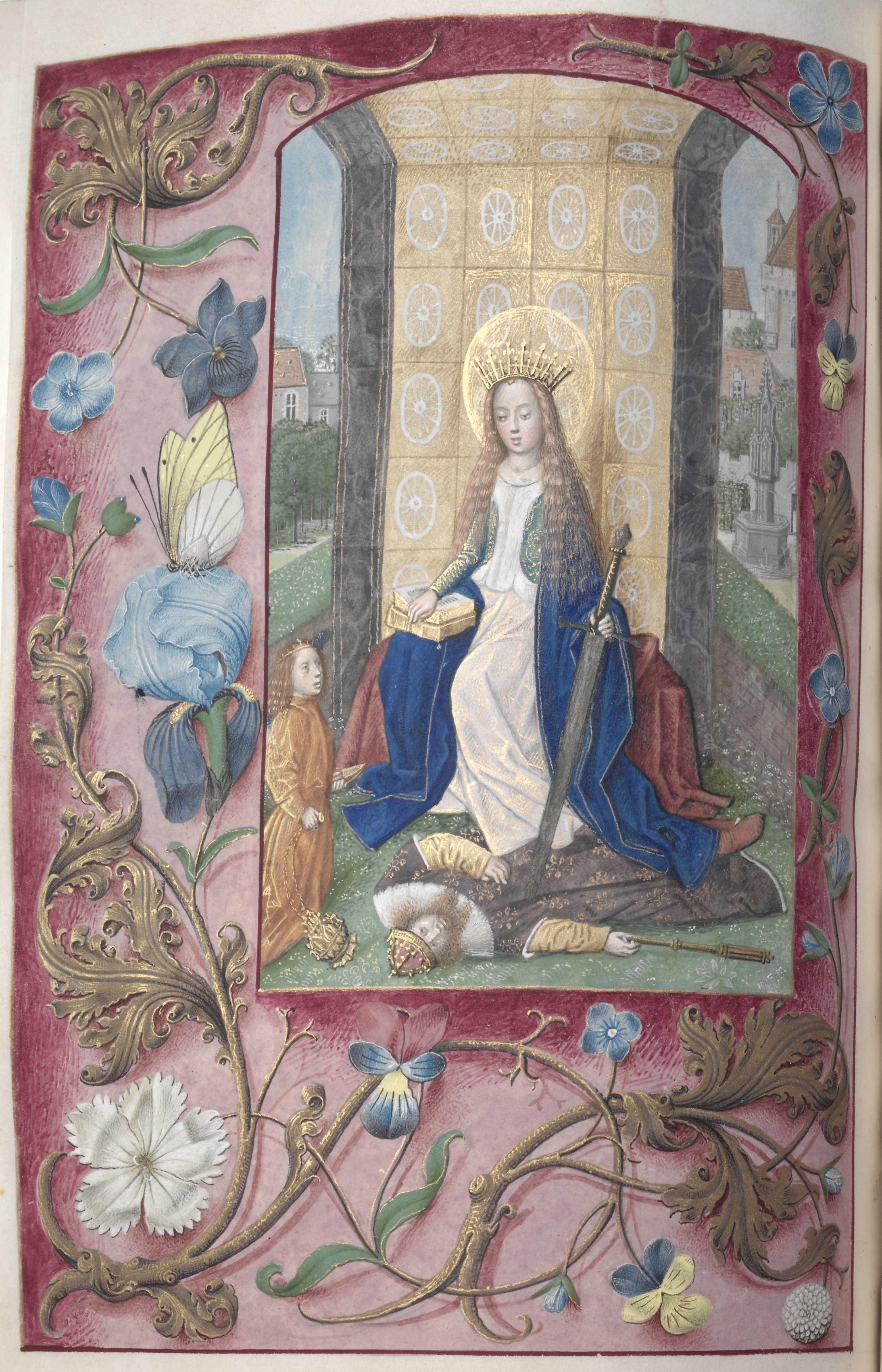 Hours of Queen Isabella the Catholic, Queen of Spain:  Fol. 189v, St. Catherine