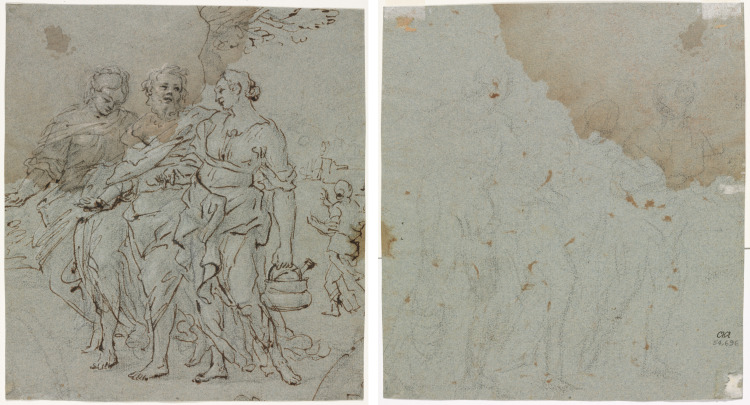 Lot and His Daughters (recto) Sketch for Lot and His Daughters (verso)