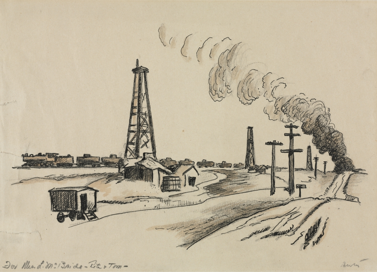 Oil Derricks, Thomas Hart Benton, before 1958