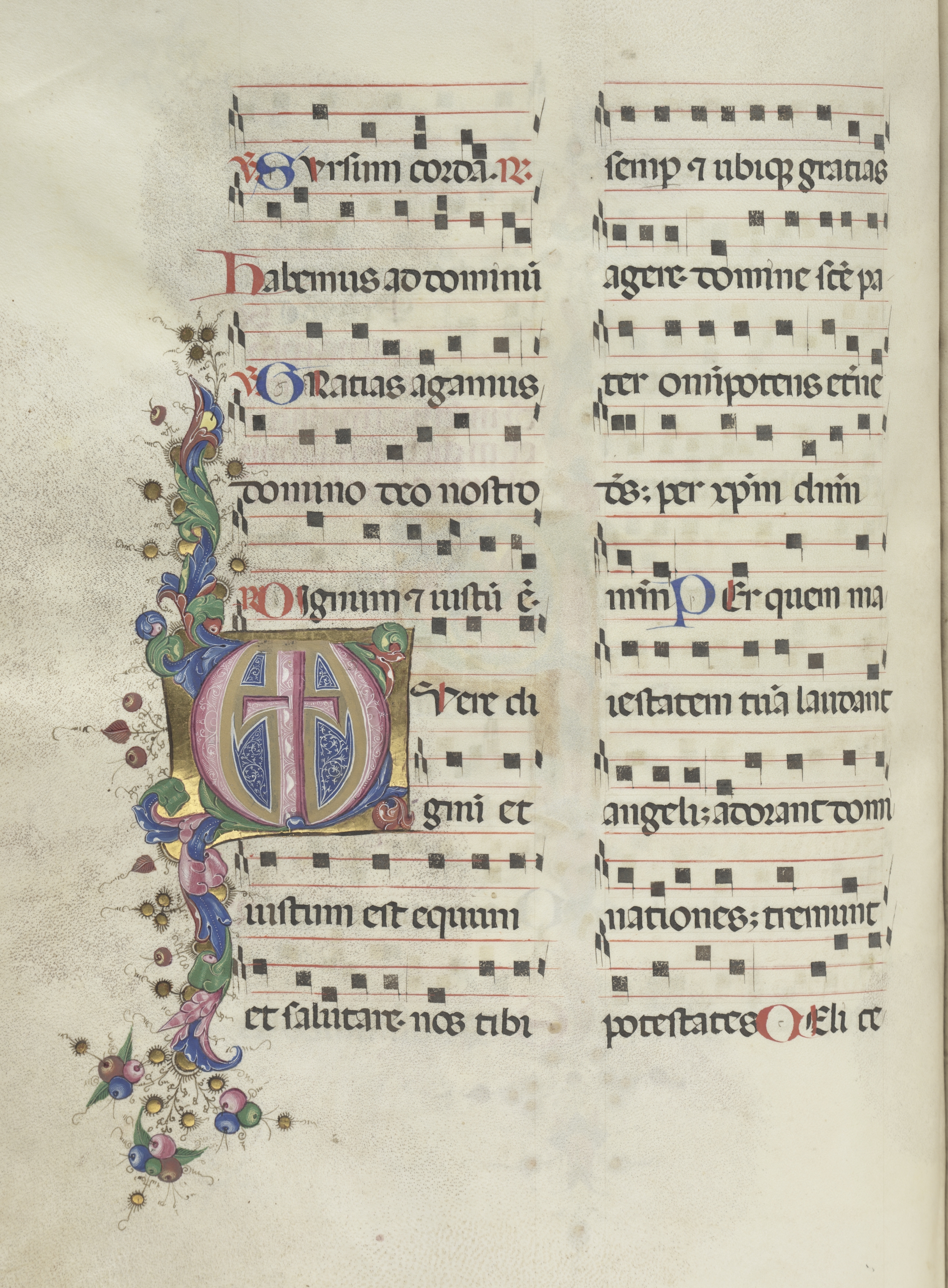 Missale: Fol. 183v: Cross, Foliage