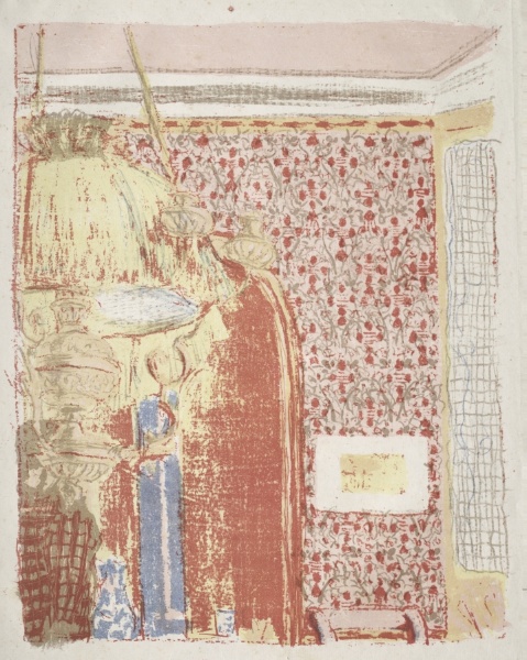 Interior with Pink Wallpaper II