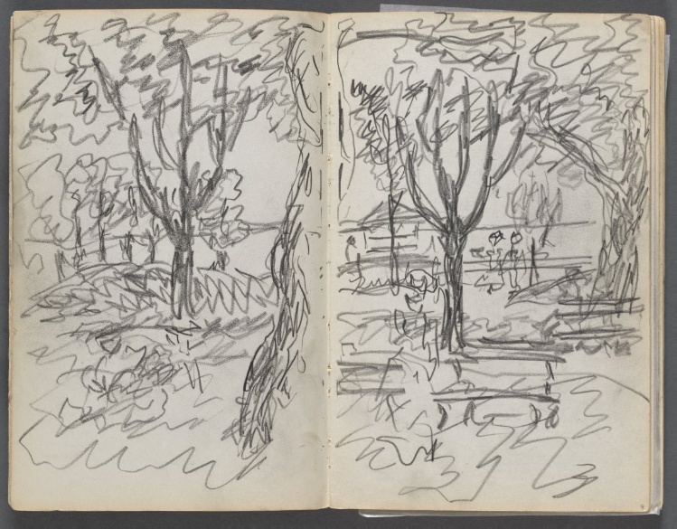 Sketchbook, The Dells, N° 127, page 008 & 9: Landscape