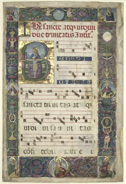 The Trinity:  Leaf from a Gradual with Initial B