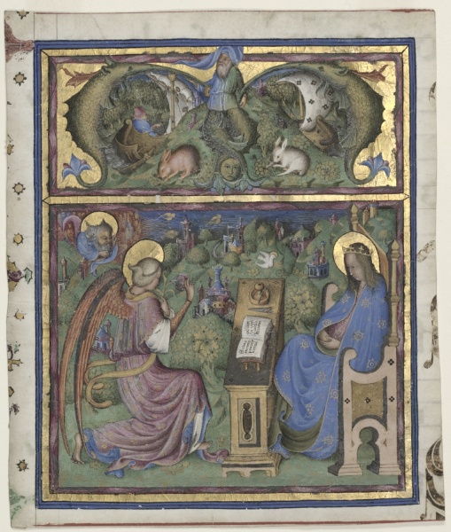 Initial M[issus est] Excised from an Antiphonary: The Annunciation