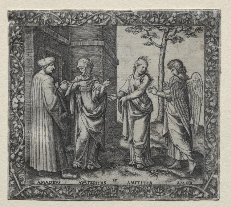 Illustration to Amadeo Berruti's Dialogue on Friendship, Rome, 1517