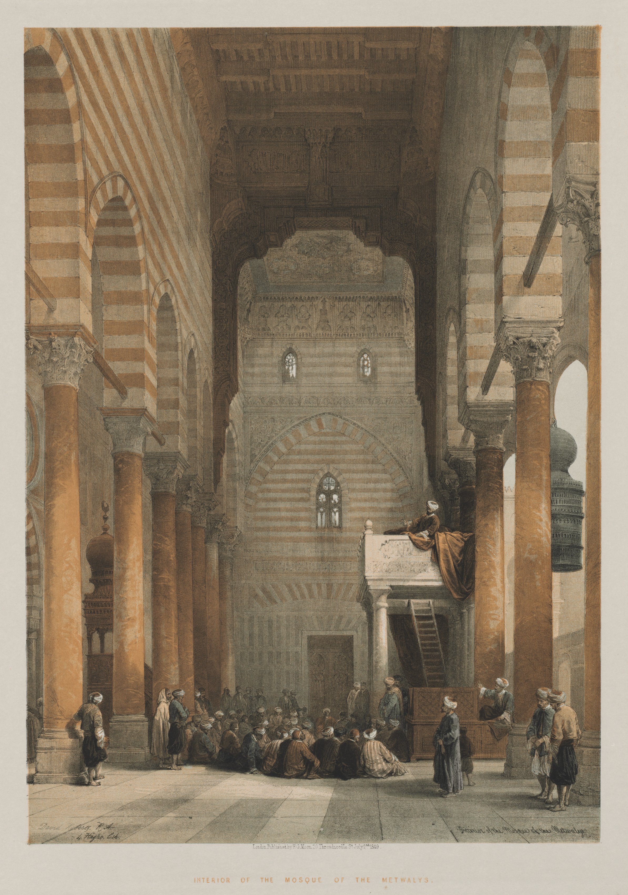 Egypt and Nubia, Volume III: Interior of the Mosque of the Metwalys