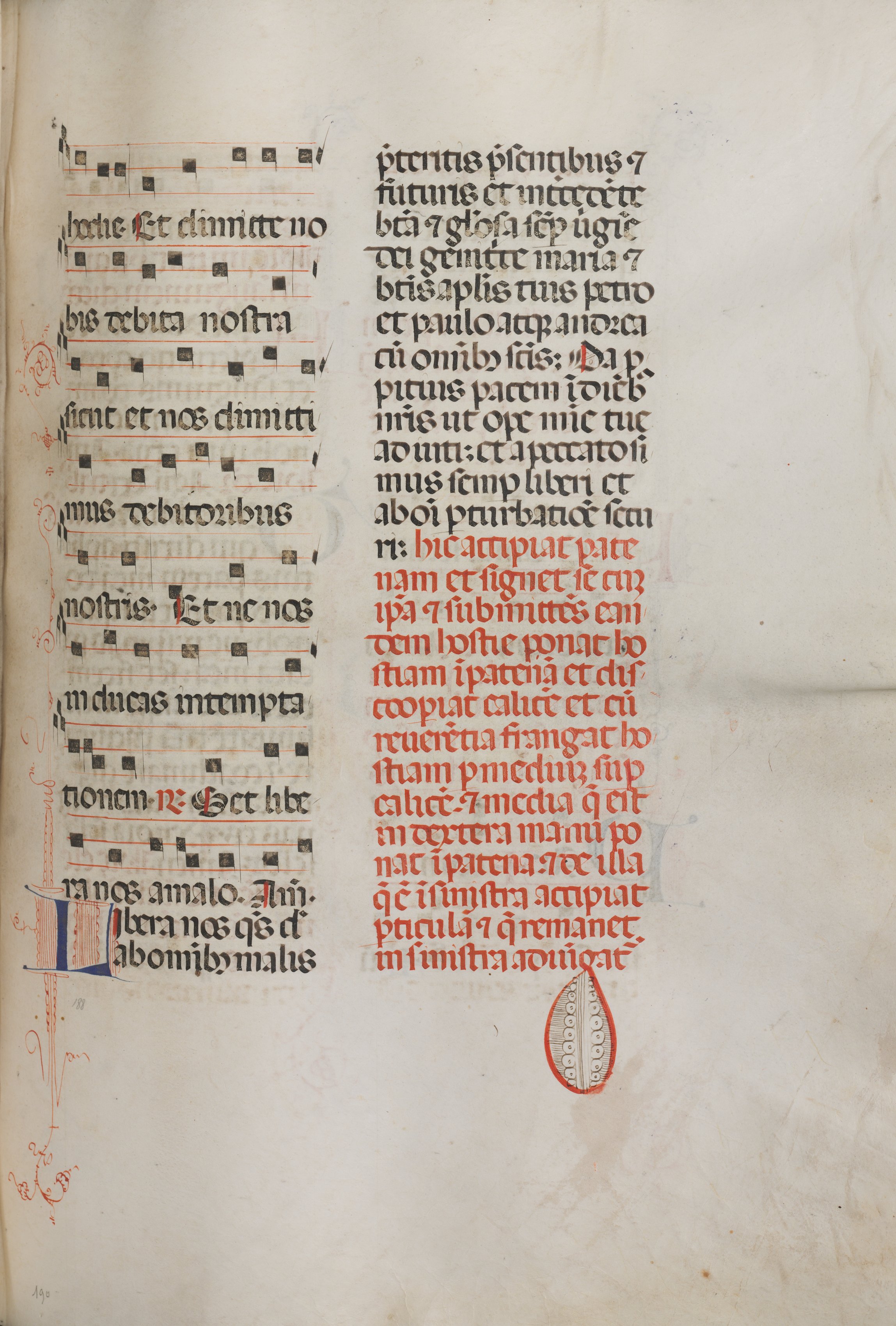 Missale: Fol. 190: Music for various prayers