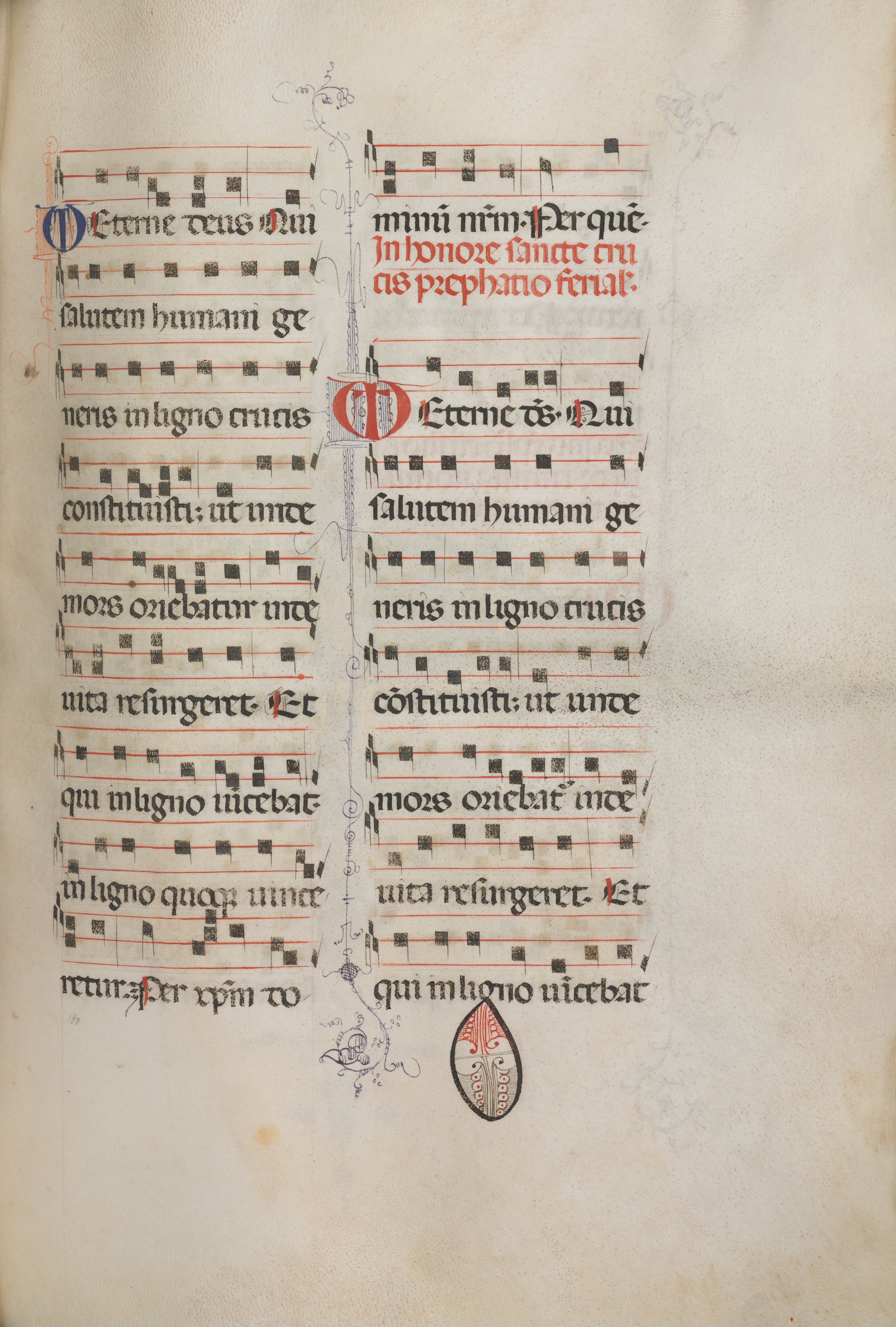 Missale: Fol. 182: Music for various ordinary prayers