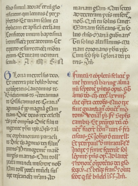 Missale: Folio 400: Colophon