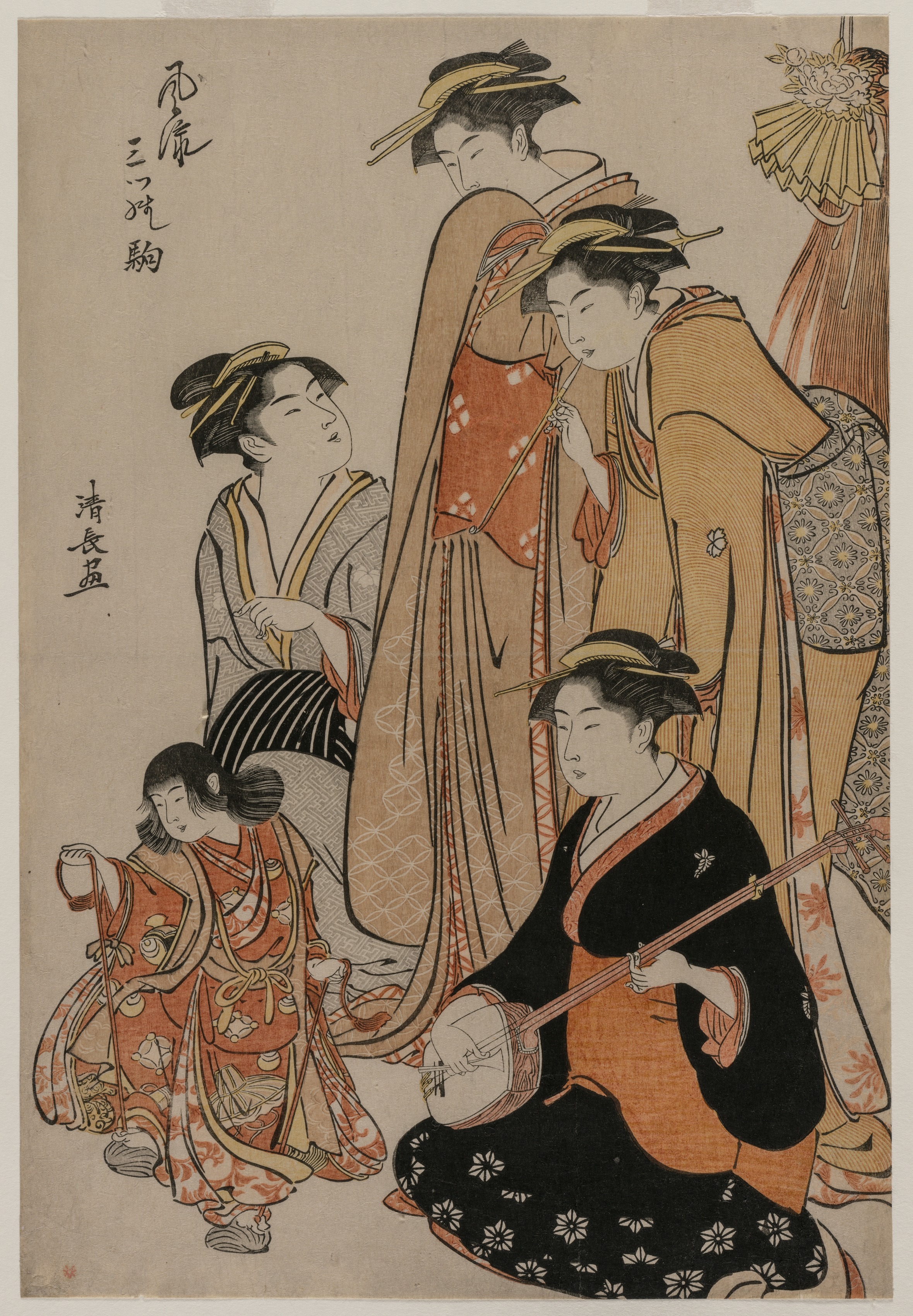 Women Watching a Girl Dance on Shells (From the series Fashionable Presentations of Three Horses)