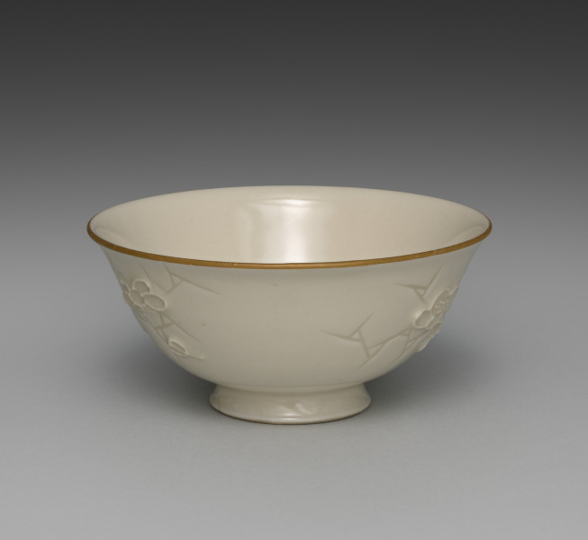 Bowl from Dining Set with Plum Blossoms and Cracked-Ice