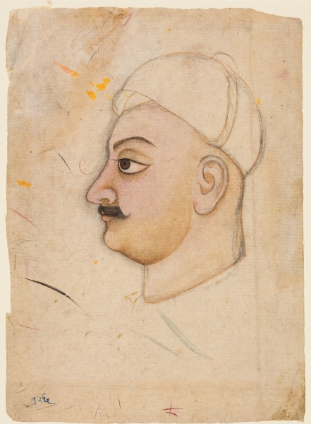 Drawing of a Man’s Head with an Unusual Turban