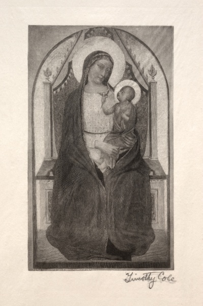 Old Italian Masters:  Madonna Enthroned with Child Holding Bird