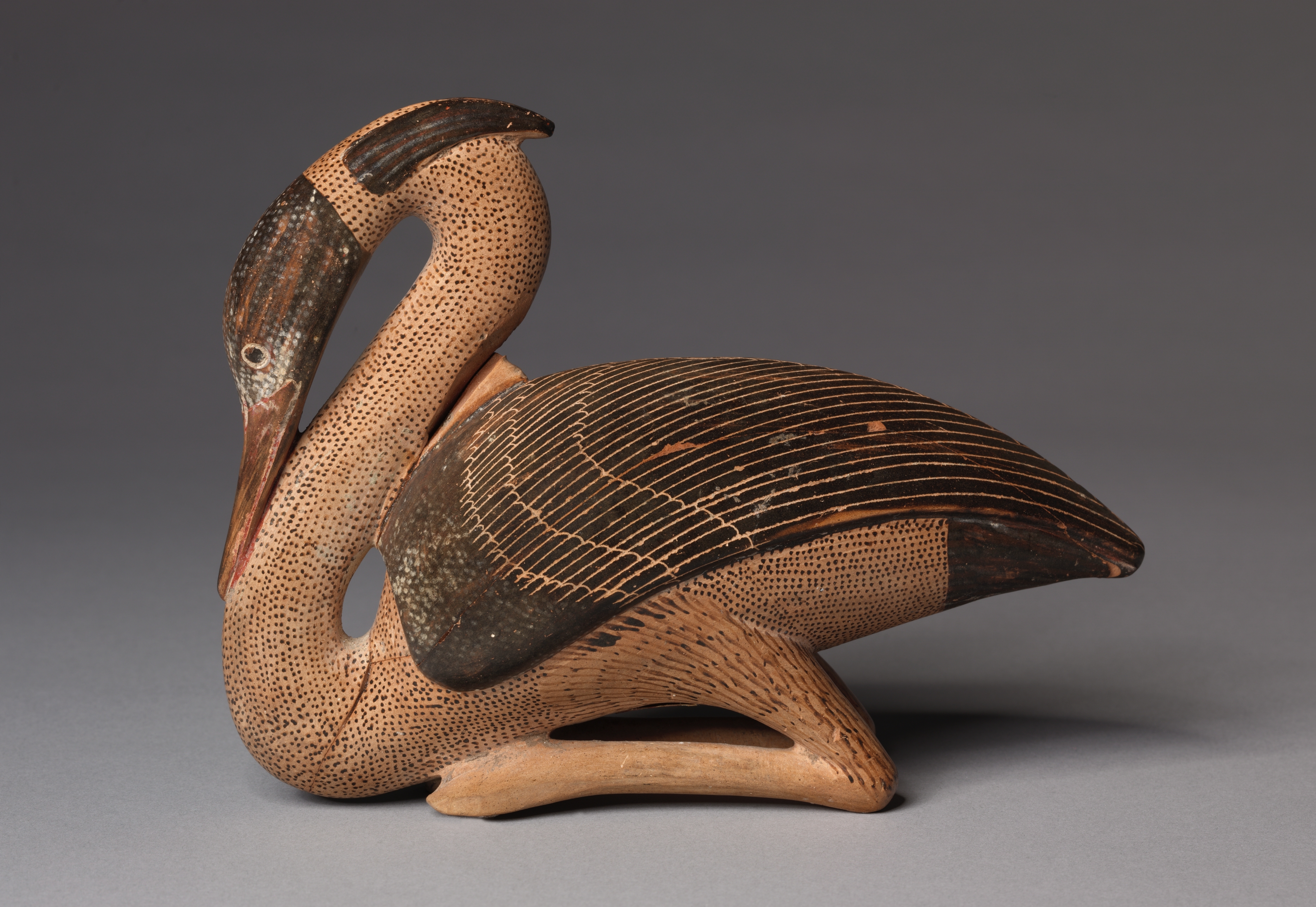 Heron-Shaped Figure Vase (Oil Vessel)