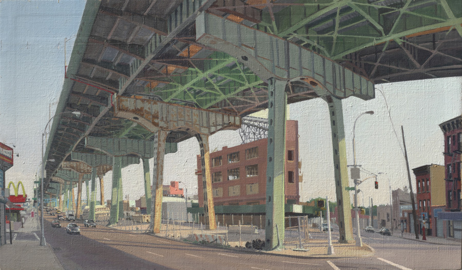 Under the Gowanus on Hamilton Avenue: Part 3: At the Corner of Court Street Looking Southeast, Rackstraw Downes, 1999