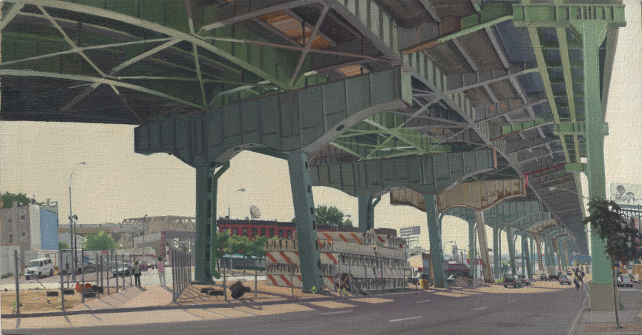 Under the Gowanus on Hamilton Avenue: Part 2: Pedestrian Crossing at Garnet Street Looking Southeast, Rackstraw Downes, 1999