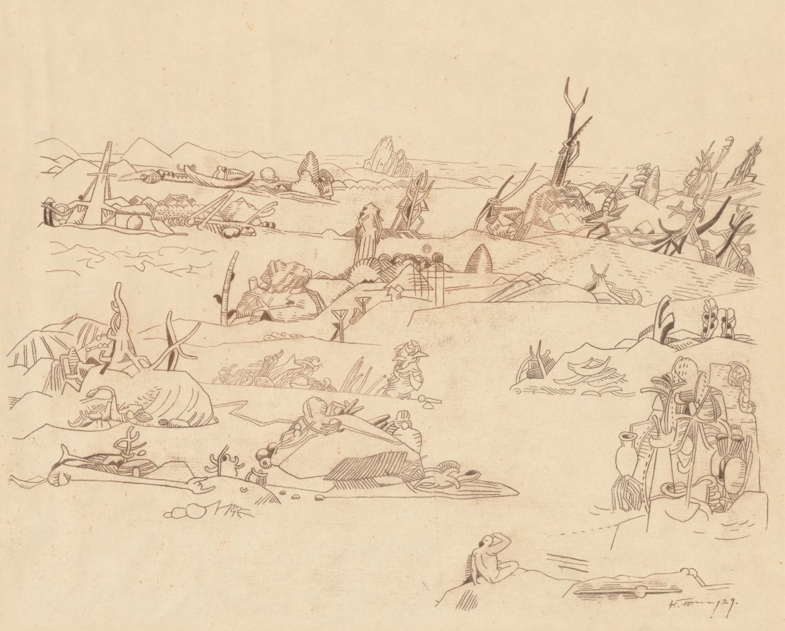 Landscape with Figures, Kristians Tonny, 1929