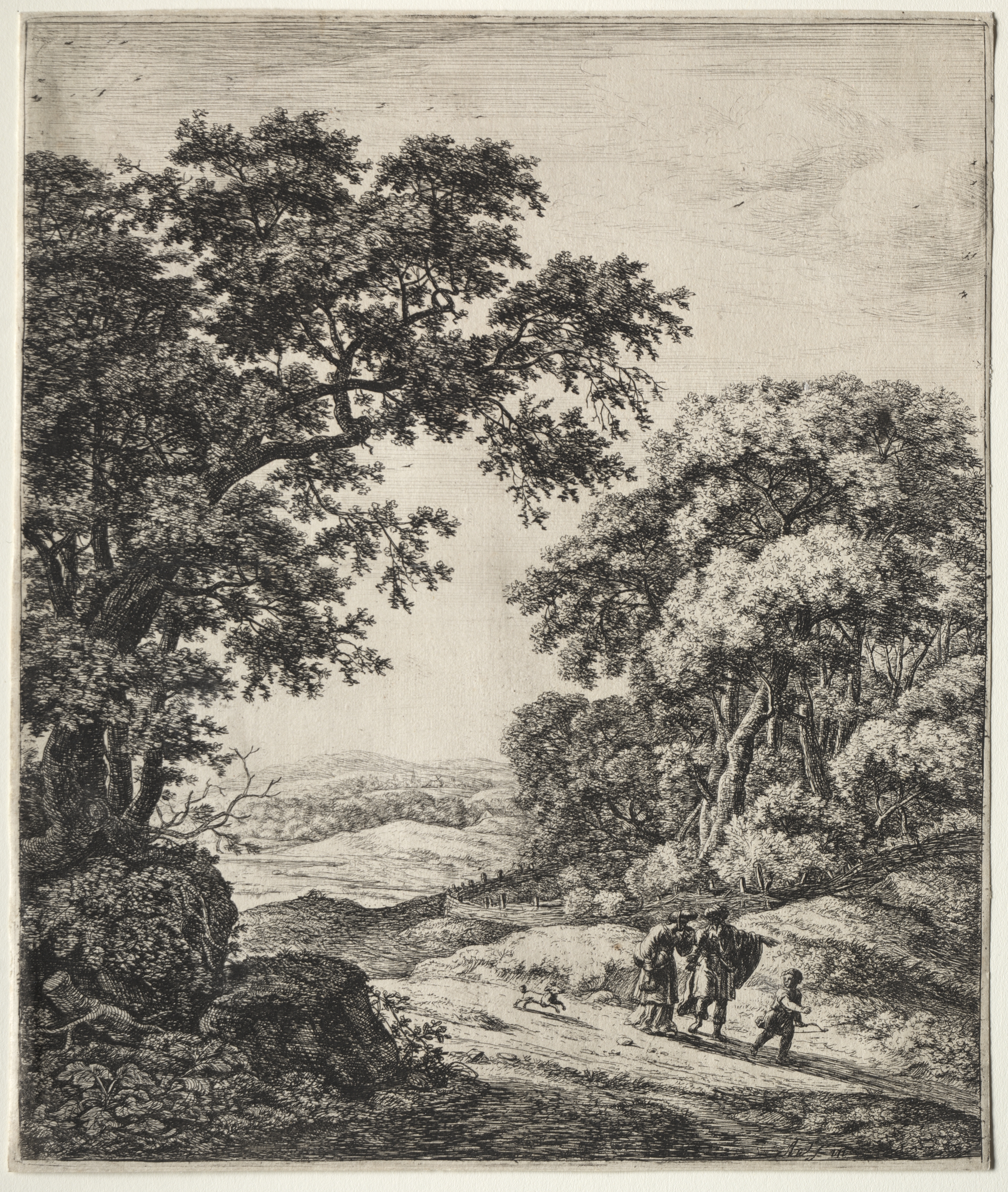 Six large upright landscapes with scenes from the Old Testament: Abraham Dismissing Hagar and Ishmael