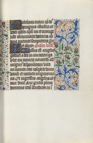 Book of Hours (Use of Rouen): fol. 141r, Opening of the Gospel of Luke