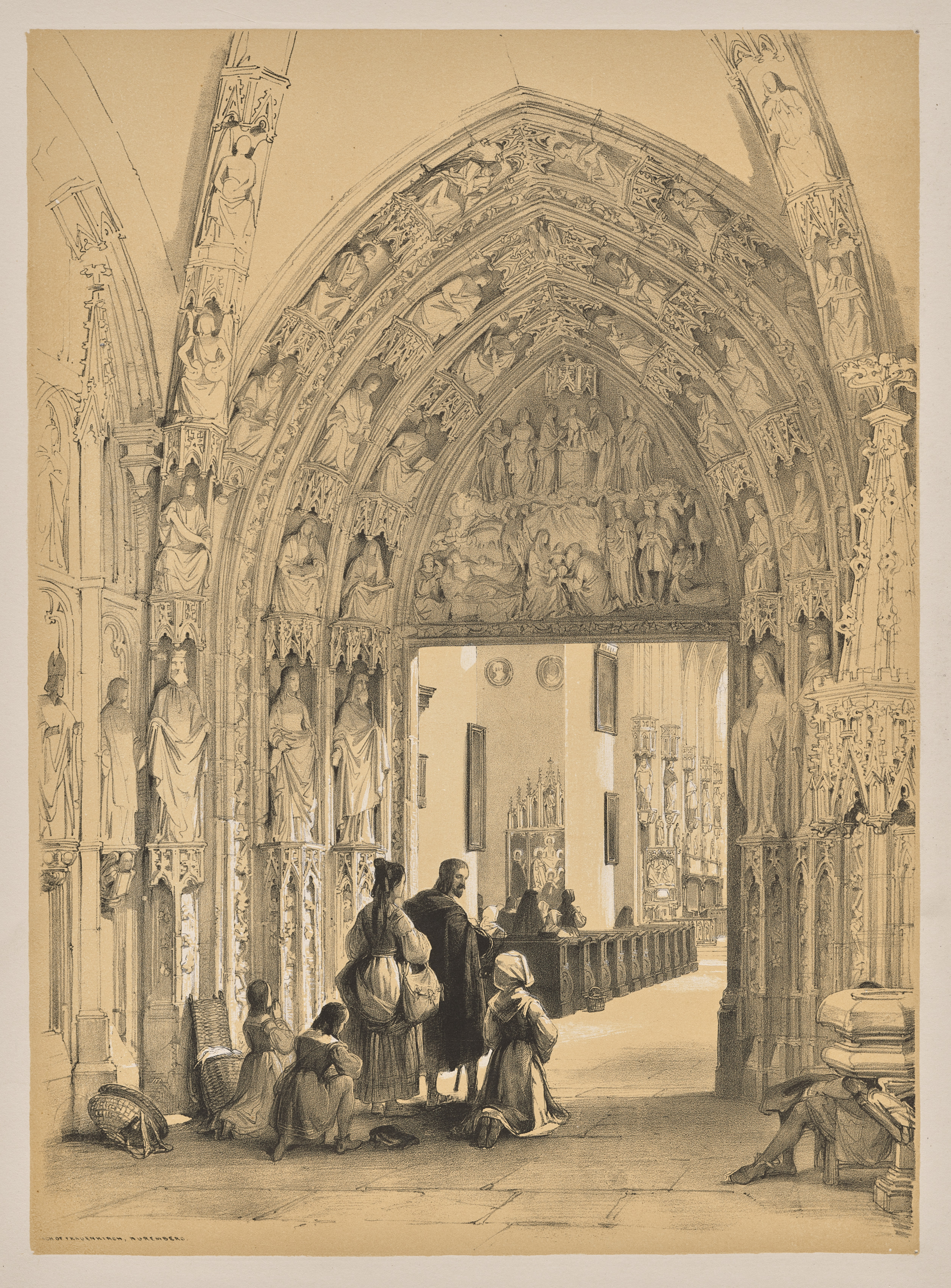 Sketches in Belgium and Germany, First Series, Porch of Frauenkirch, Nuremberg