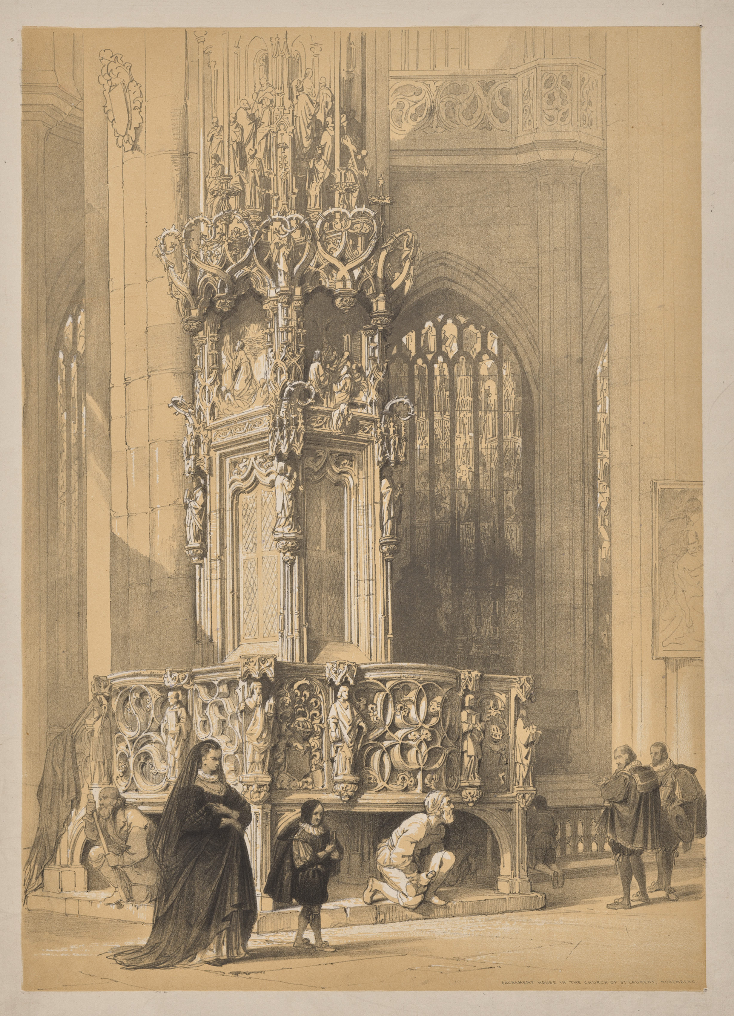 Sketches in Belgium and Germany, First Series, Sacrament House in the Church of St. Laurent, Nuremberg